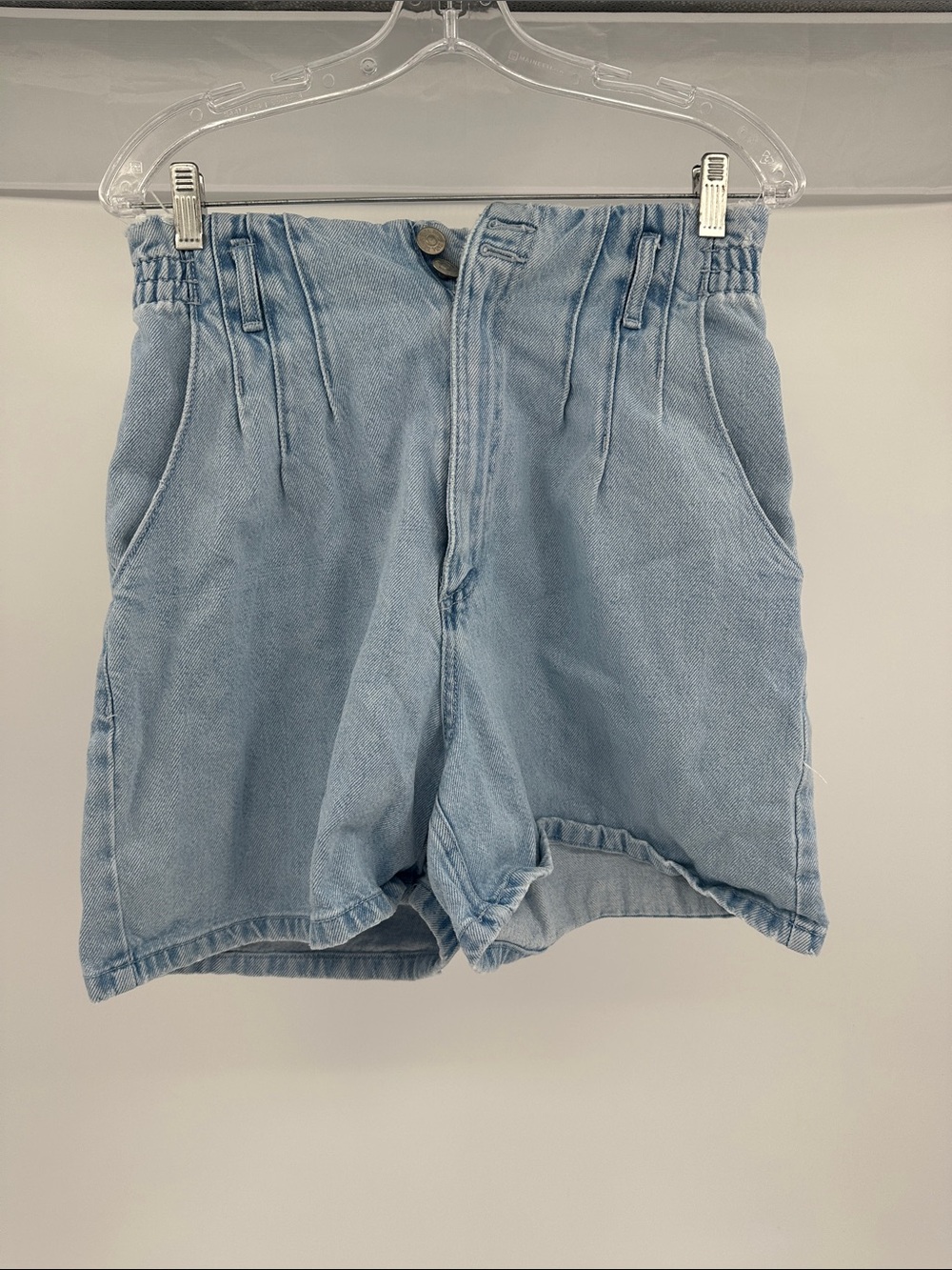 Zara Light Blue High-Rise Denim Shorts